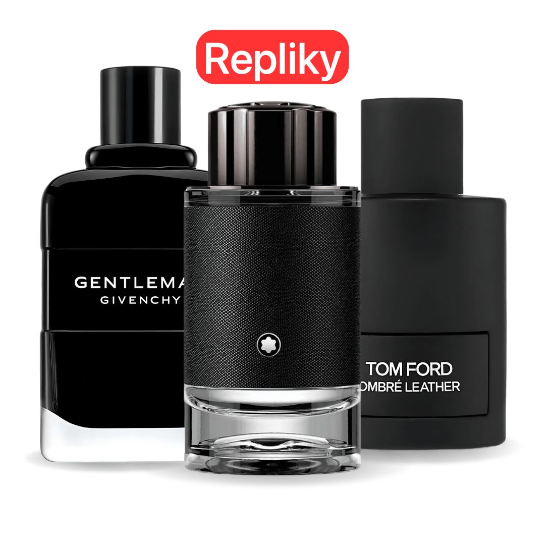 KIT 3 PARFÉMŮ KONTRATIPO (REPLIKY NEORIGINÁLNÍ) Inspirováno parfémy: Tom Ford Ombre Leather, Givenchy Gentleman, Montblanc Explorer 100ml