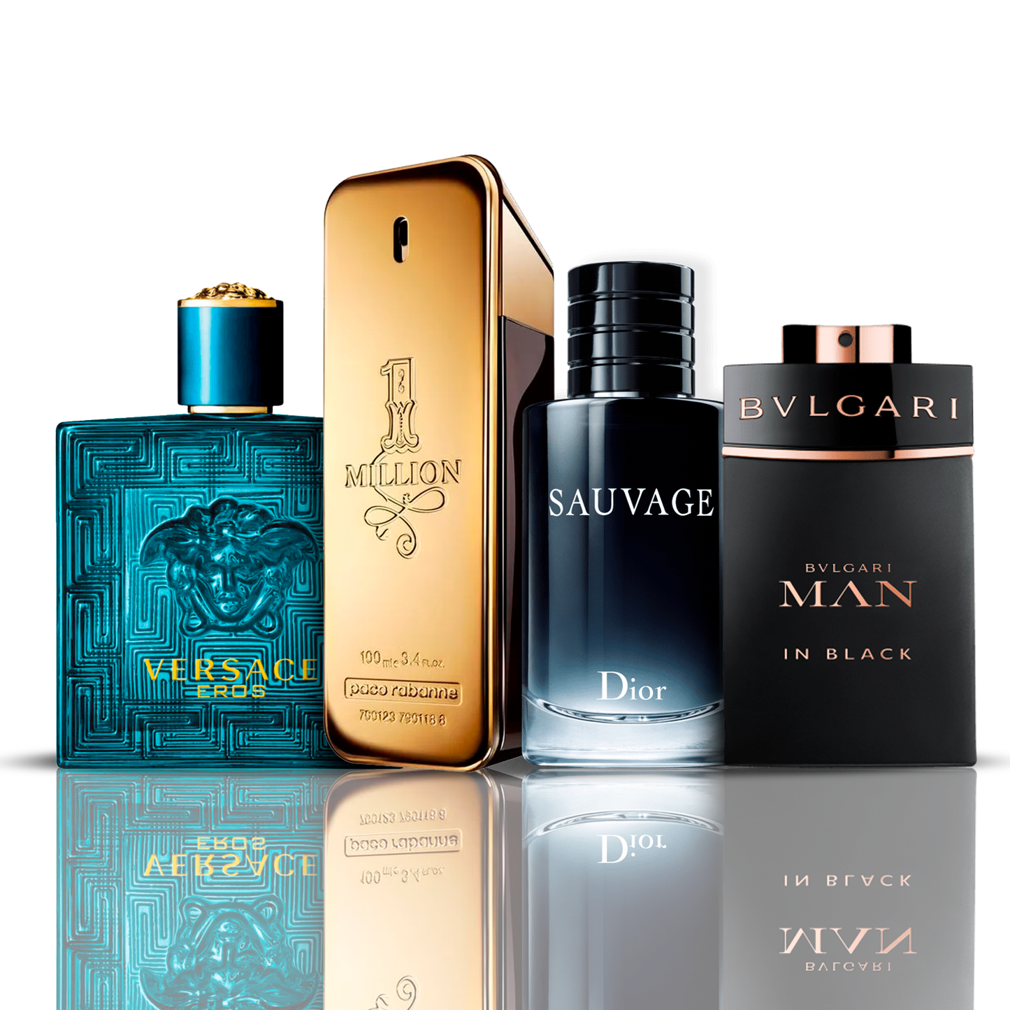 Sada 4 parfémů – Eros Versace + One Million Paco Rabanne + Bvlgari Man in Black + Sauvage Dior 100ML